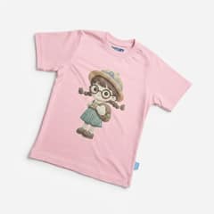Kaos Boneka Gadis Berkacamata - warna Pink